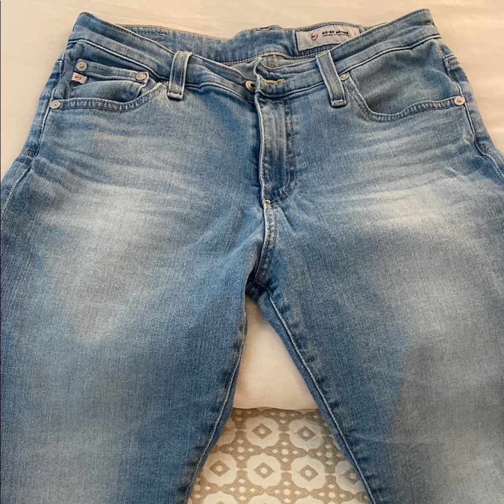 Ag Adriano Goldschmied Blue Slim Jeans with Vintage Fading